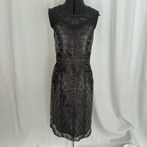 Sue Wong dress silver gray broqued size 6 Romantic classic -  threedaughtersproperties.com